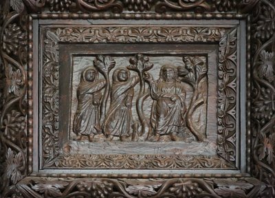 Tafel von der Tür aus dem 5. Jahrhundert: Christus erscheint den heiligen Frauen am Grab von Unknown